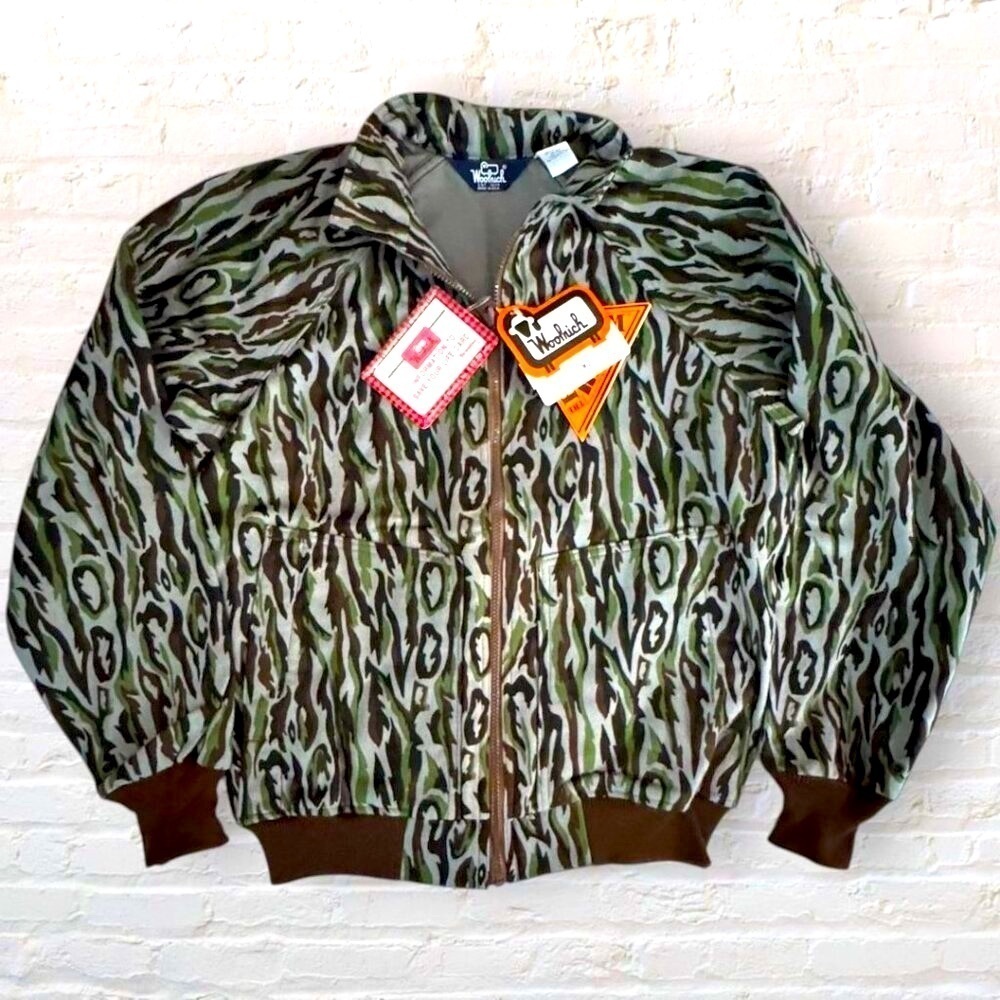 Woolrich Camo Bomber Jacket USA Made Deadstock NWT Men’s M Vintage Streetwear